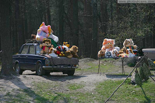 Soft toys with birch twigs Zhytomyr Region Ukraine photos