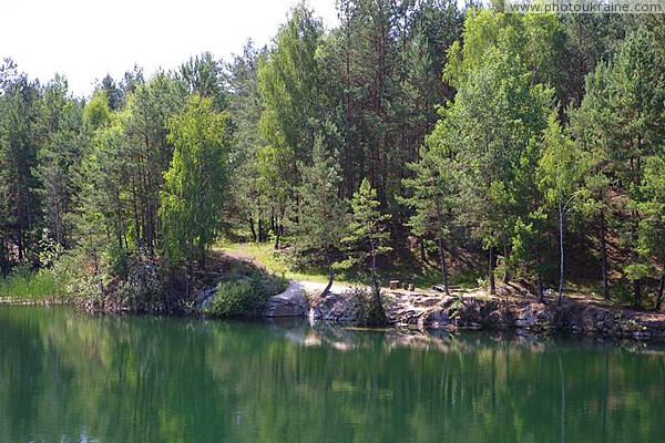 Flooded exhaust granite quarry Zhytomyr Region Ukraine photos