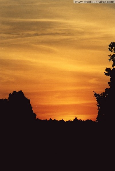 Red sunset in Malin area Zhytomyr Region Ukraine photos