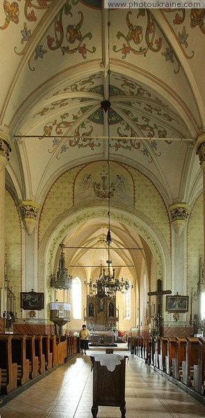 Beregove. Main nave of church Exaltation Zakarpattia Region Ukraine photos