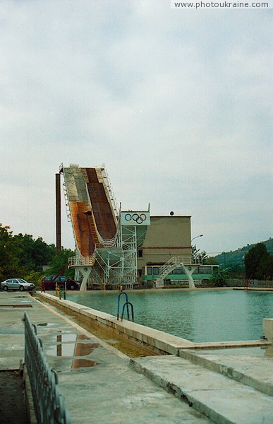 Beregove. Ski jump and thermal pool Zakarpattia Region Ukraine photos