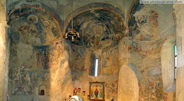 Goriany (Uzhgorod). Ancient frescoes of rotunda Zakarpattia Region Ukraine photos