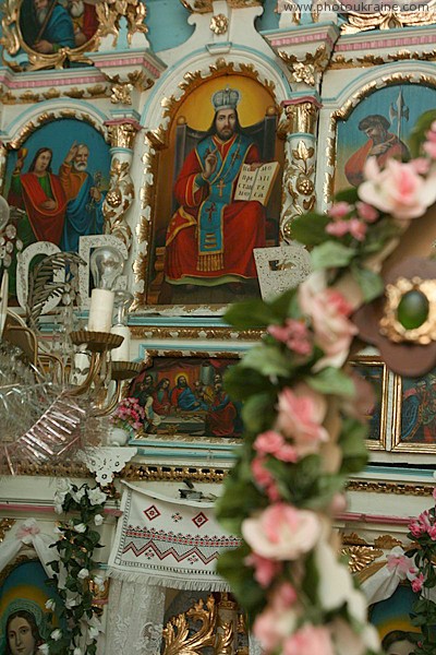 Deshkovtysia. Main image of iconostasis Zakarpattia Region Ukraine photos