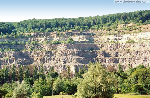 Kamianytsia. Terrace stone quarry Zakarpattia Region Ukraine photos