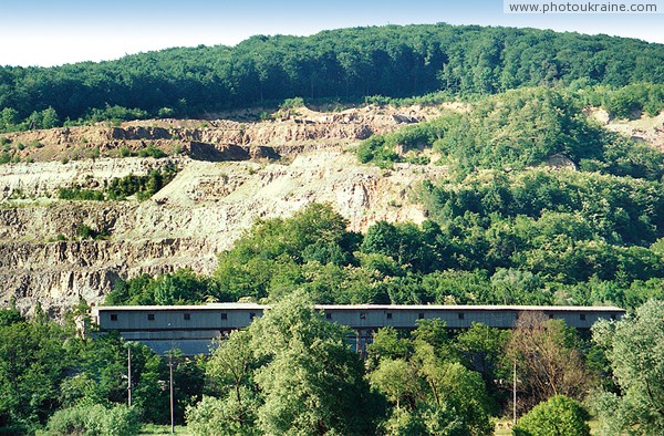 Kamianytsia. Quarry and conveyor gallery Zakarpattia Region Ukraine photos