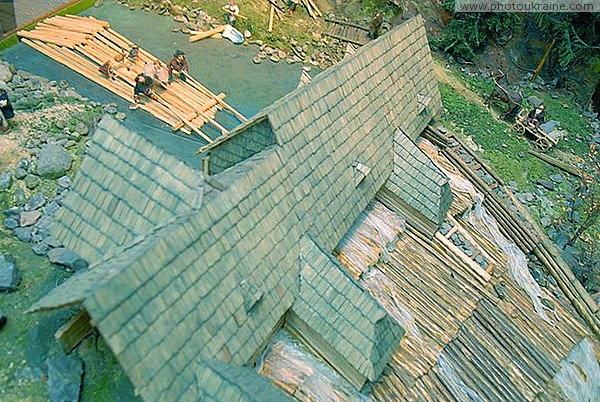 Museum of Carpathian Reserve. Timber floating Zakarpattia Region Ukraine photos