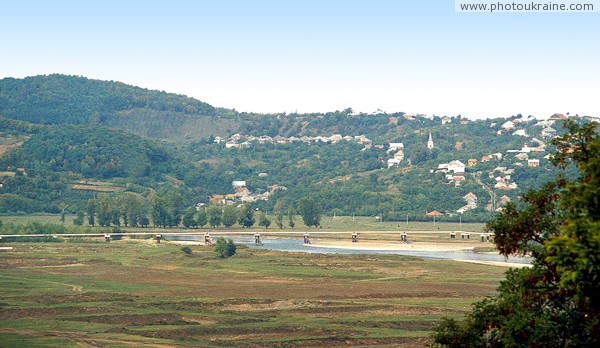 Korolevo. Pipeline crossing of river Tisa Zakarpattia Region Ukraine photos