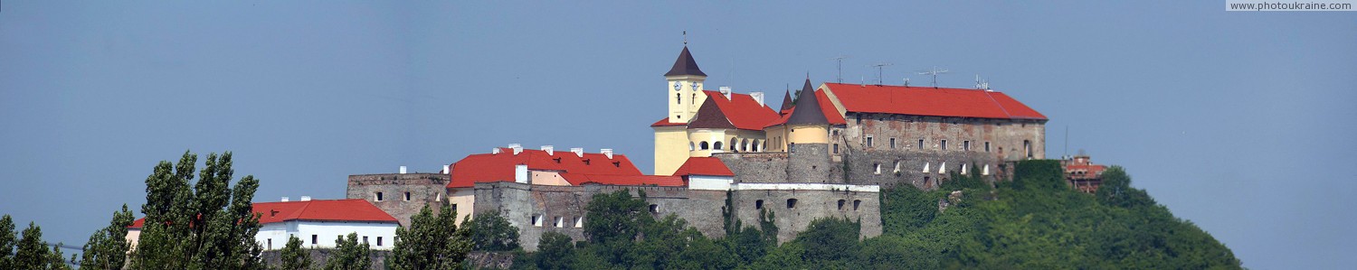 Mukacheve. Panorama Mukacheve castle Zakarpattia Region Ukraine photos