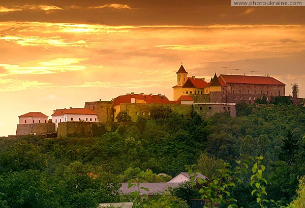 Mukacheve. Mukacheve castle at sunset Zakarpattia Region Ukraine photos