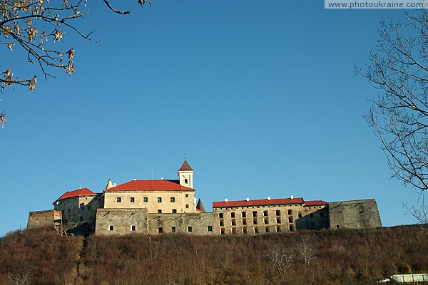 Mukacheve. Western facade of castle Palanok Zakarpattia Region Ukraine photos