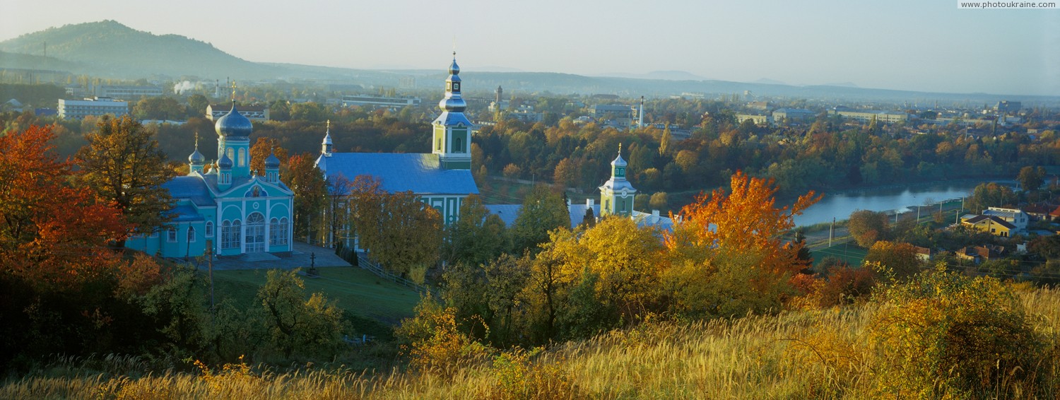 Mukacheve. Panorama of St. Nicholas Monastery Zakarpattia Region Ukraine photos