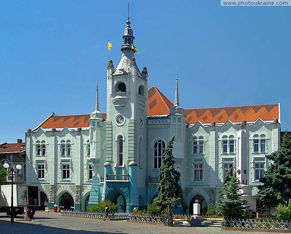 Mukacheve. Front facade Hall Zakarpattia Region Ukraine photos