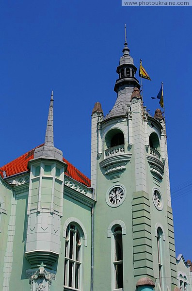 Mukacheve. Main clock of town Zakarpattia Region Ukraine photos