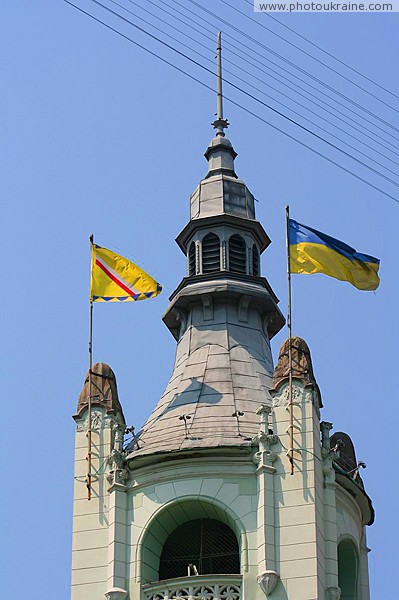 Mukacheve. Completion of Town Hall tower Zakarpattia Region Ukraine photos