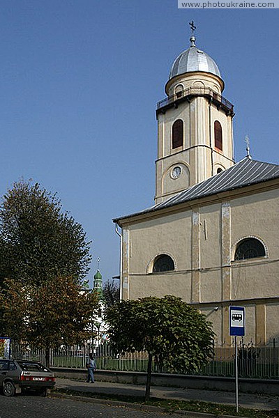 Mukacheve. Southern facade of Assumption Church Zakarpattia Region Ukraine photos