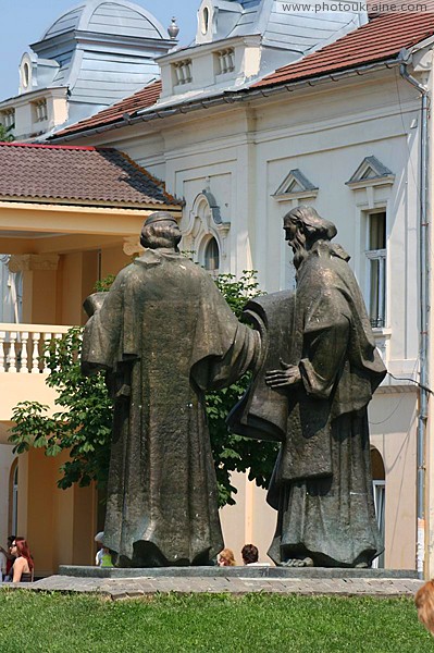 Mukacheve. Monument Slavic educators Zakarpattia Region Ukraine photos