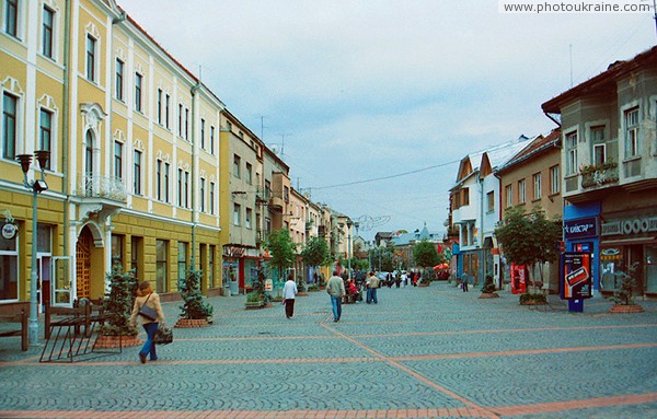 Mukacheve. Pedestrian street Pushkin Zakarpattia Region Ukraine photos