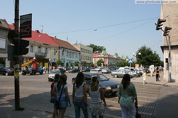 Mukacheve. Roadway Peace Square Zakarpattia Region Ukraine photos
