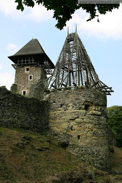 Nevytske. Remains of castle towers Nevytske Zakarpattia Region Ukraine photos
