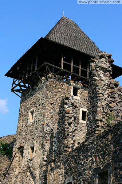 Nevytske. South tower of castle Nevytske Zakarpattia Region Ukraine photos