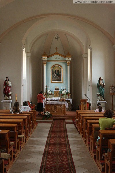 Svaliava. Under arches of church of Virgin Mary Zakarpattia Region Ukraine photos