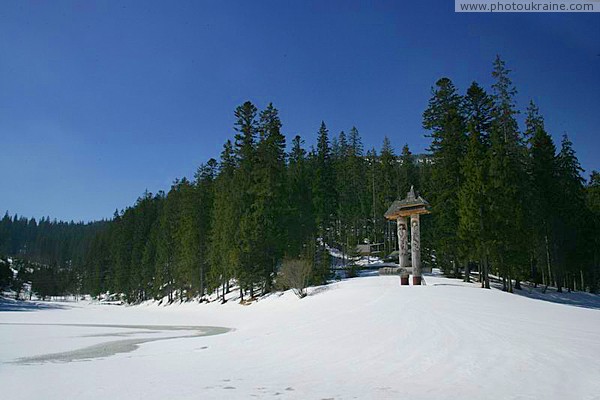 Reserve Synevyr. Thaw at Synevyr Bank Zakarpattia Region Ukraine photos