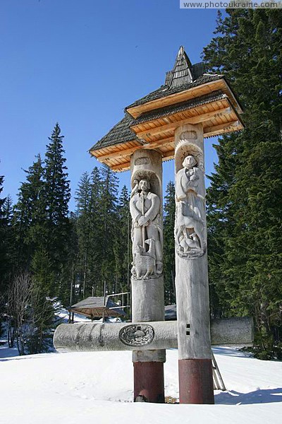 Reserve Synevyr. Male and female Zakarpattia Region Ukraine photos