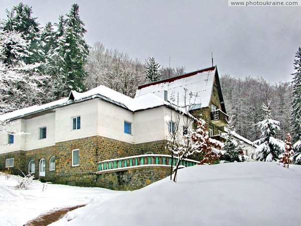 Syniak. Old building of sanatorium Syniak Zakarpattia Region Ukraine photos