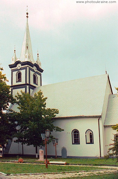 Tiachiv. Southern facade of reform of church Zakarpattia Region Ukraine photos