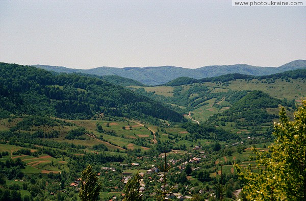 Uzhanskyi Reserve. Picturesque village Uzhok Zakarpattia Region Ukraine photos