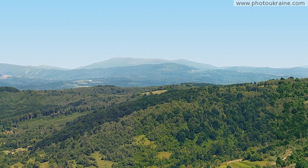 Uzhanskyi Reserve. Distant vertices of Carpathians Zakarpattia Region Ukraine photos