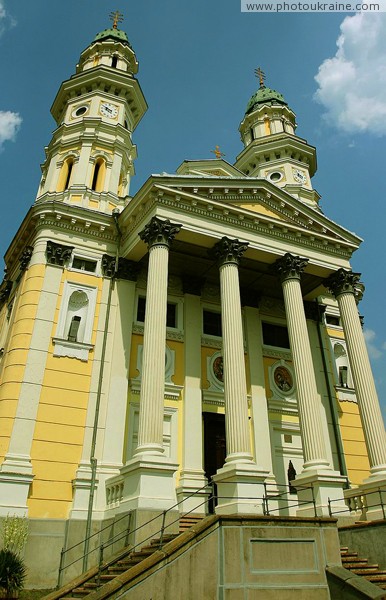 Uzhgorod. Colonnade Holy Cross Cathedral Zakarpattia Region Ukraine photos