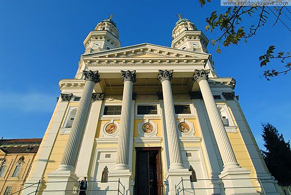 Uzhgorod. Grand Portico of Cathedral Zakarpattia Region Ukraine photos