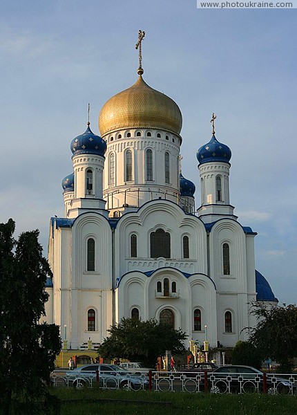 Uzhgorod. Front facade of cathedral Zakarpattia Region Ukraine photos