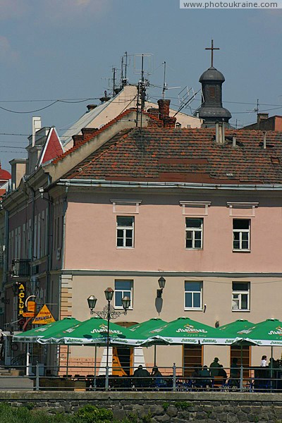 Uzhgorod. Cafe on waterfront Zakarpattia Region Ukraine photos