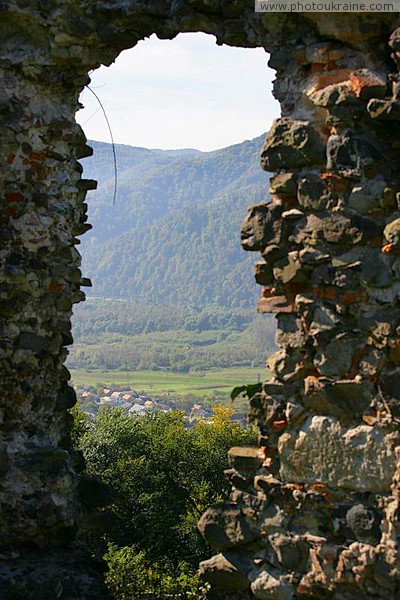 Hust. Through window opening Hust Castle Zakarpattia Region Ukraine photos