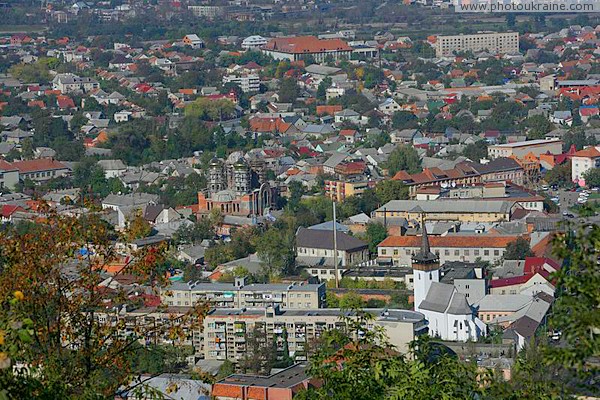 Hust. Center City (view from Castle Hill) Zakarpattia Region Ukraine photos