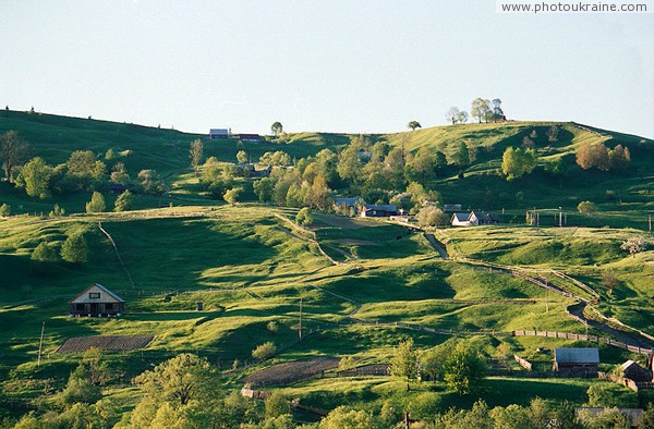 Lazeshyna. Rustic yard on slopes Zakarpattia Region Ukraine photos