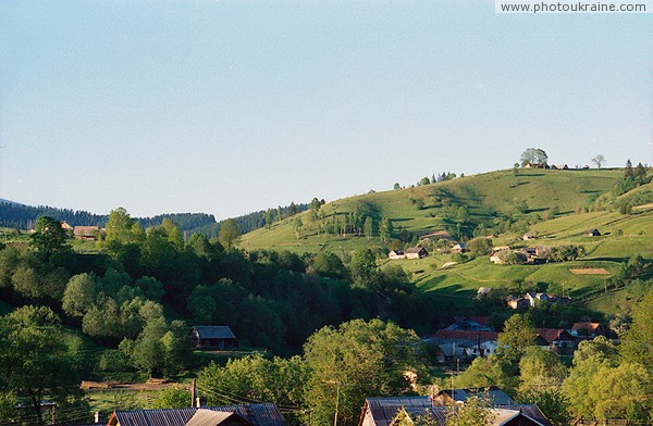 Lazeshyna. Yard in upper reaches of river Lazeschyna Zakarpattia Region Ukraine photos