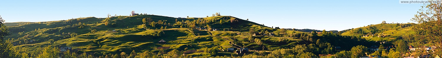 Lazeshyna. Panorama of landslide slope Zakarpattia Region Ukraine photos