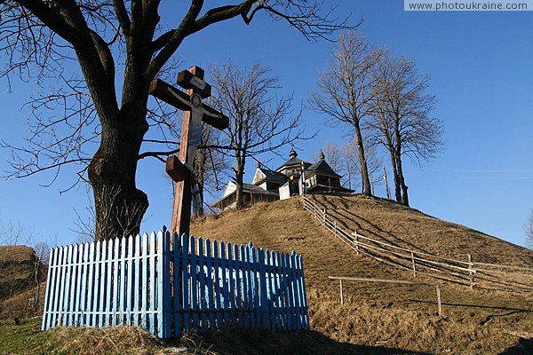 Yasinia. Strukivska church on banks of Tisa Zakarpattia Region Ukraine photos
