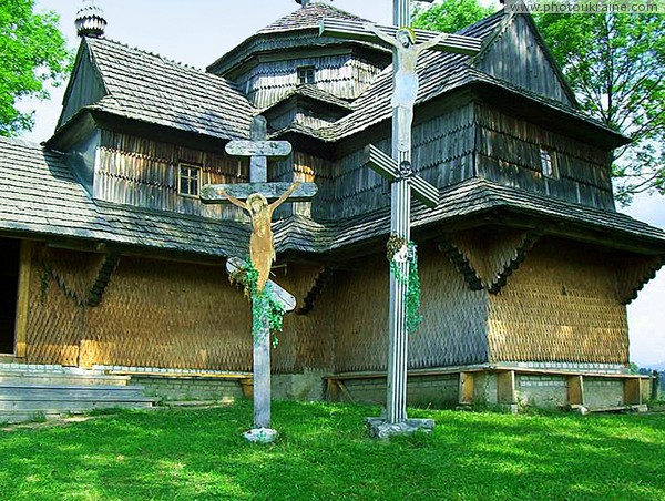 Yasinia. Crosses in church Strukivska Zakarpattia Region Ukraine photos