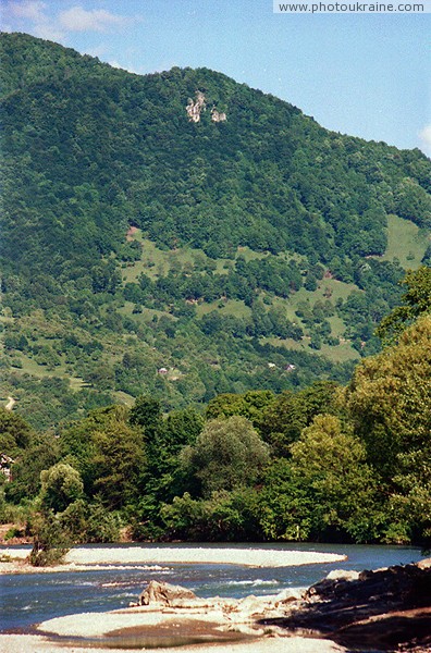 Lug. Picturesque bend of Tisa river Zakarpattia Region Ukraine photos