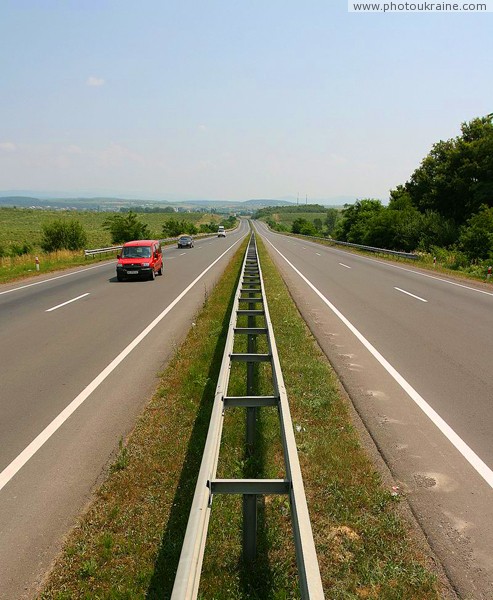 E50 road connects Uzhgorod and Mukacheve Zakarpattia Region Ukraine photos