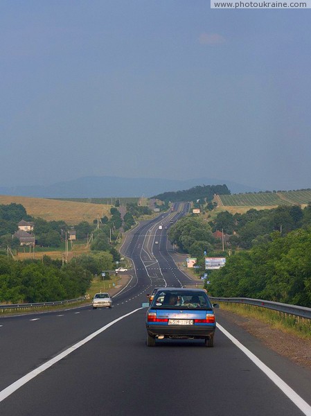 Road E50 in trembling close to mountains Zakarpattia Region Ukraine photos