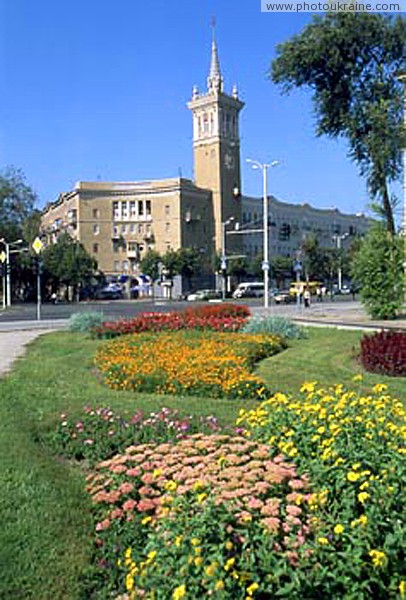 Zaporizhzhia. Flower garden on main avenue Zaporizhzhia Region Ukraine photos