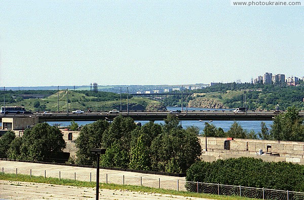 Zaporizhzhia. Estacada Dnieper & arched bridge Zaporizhzhia Region Ukraine photos