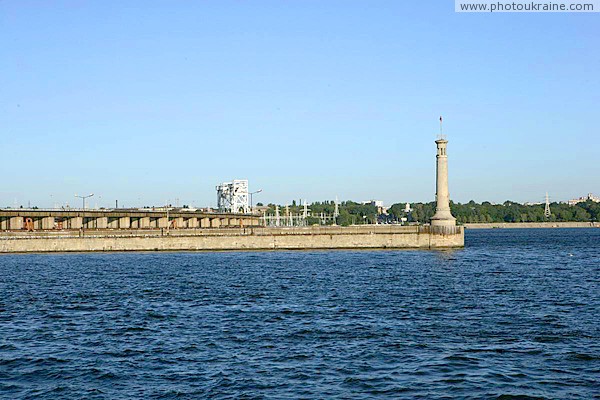 Zaporizhzhia. Lighthouse at entrance gateways Zaporizhzhia Region Ukraine photos