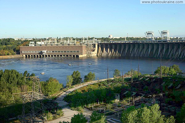 Zaporizhzhia. Engine hall 1 and Dniproges dam Zaporizhzhia Region Ukraine photos