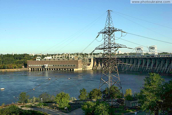 Zaporizhzhia. Turbine hall 1 and Dniproges dam Zaporizhzhia Region Ukraine photos